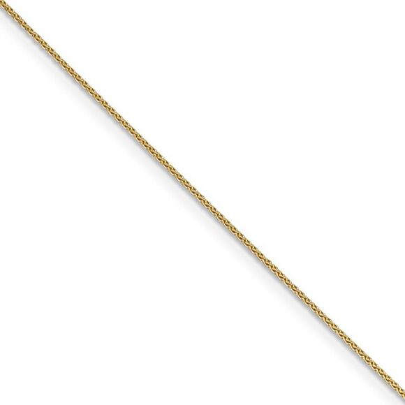 1.8mm 14k Rose Gold Solid Diamond Cut Spiga Chain Necklace 16 Inch